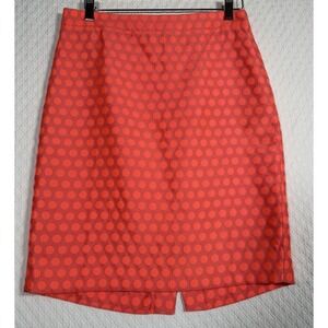 J. Crew Pencil Skirt Women 4 Neon Pink PolkaDot Novelty Lined Colorful Old Money